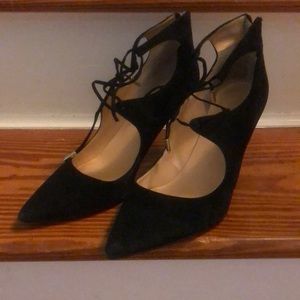 Ivanka Trump size 7 1/2 designer black suede heels